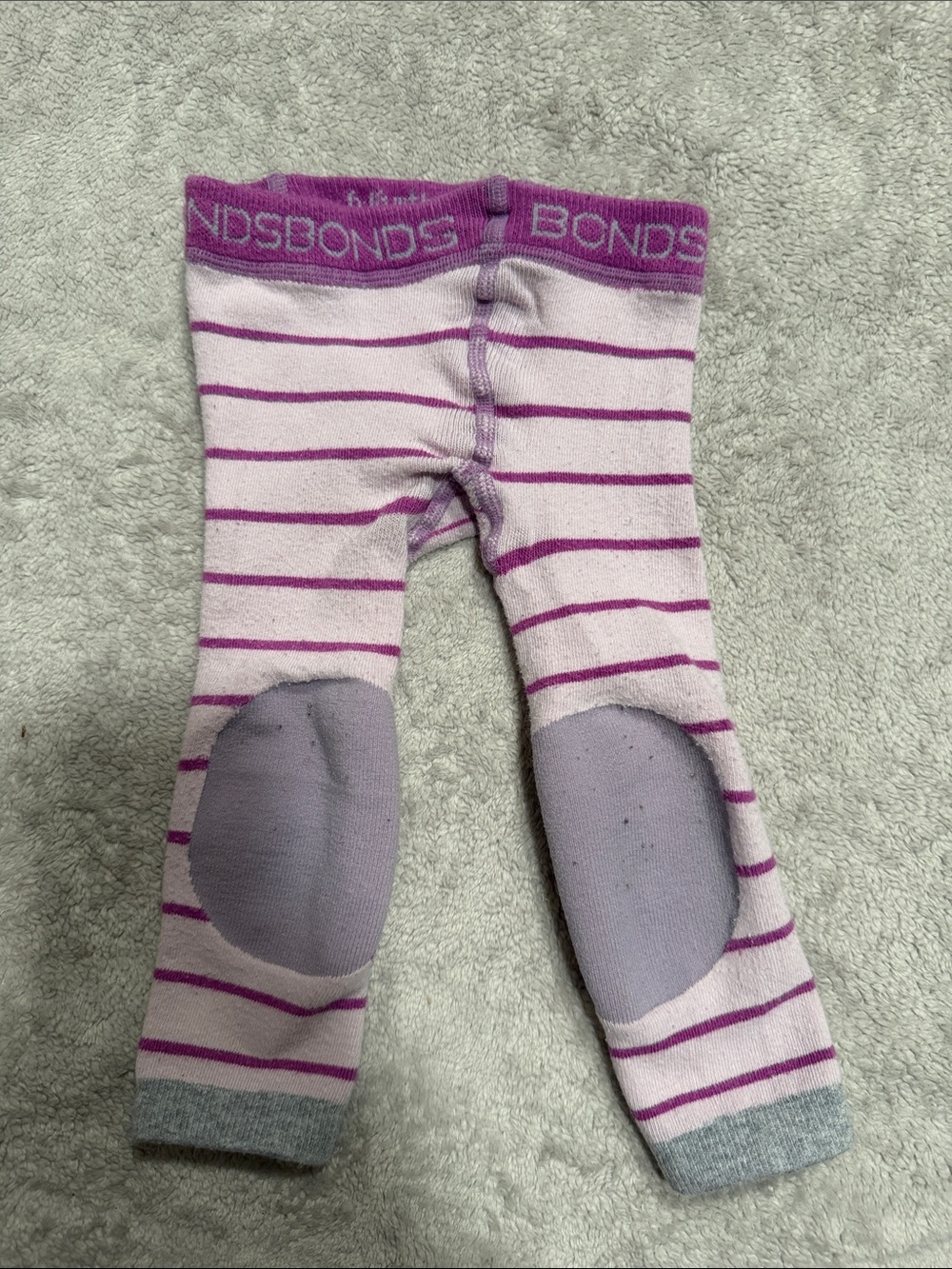 Bonds Pink and Lavender Stripe Knee Patch Tights